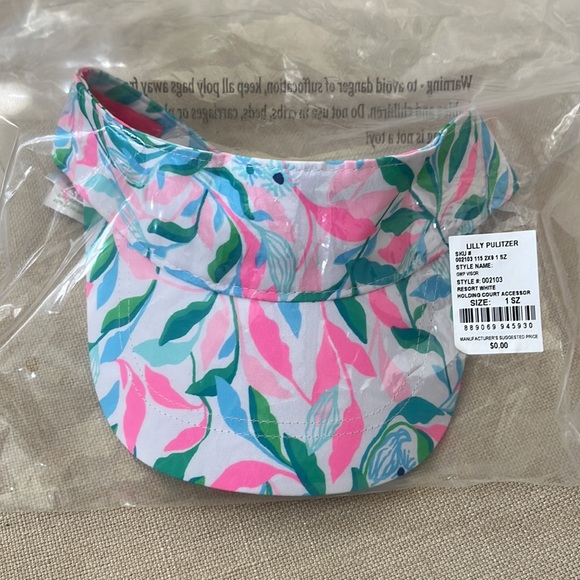 Lilly Pulitzer Adjustable Visor "It's a Match, Holding Court" - NWT - Picture 8 of 8